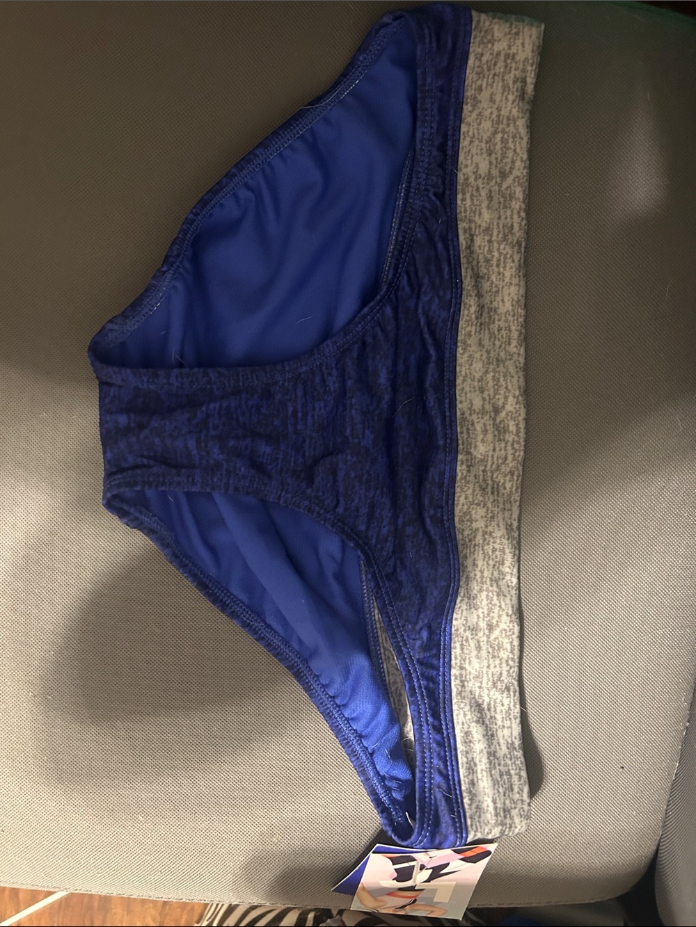 JoyLab Royal Blue Bikini Bottom with Heather Gray Band NWT